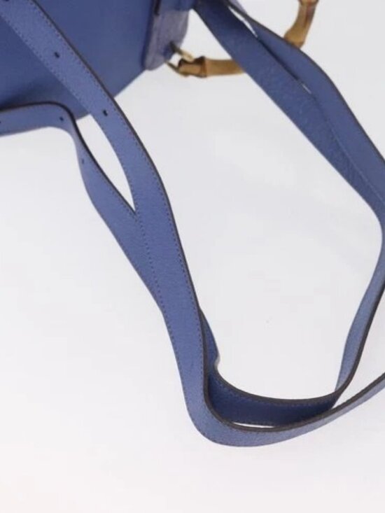 GUCCI Bamboo Backpack Suede Blue 003 8030 3444 Auth ki6661A main image 9